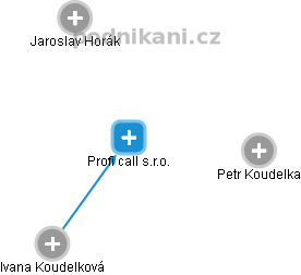 Profi call s.r.o. - náhled vizuálního zobrazení vztahů obchodního rejstříku