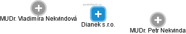 Dianek s.r.o. - náhled vizuálního zobrazení vztahů obchodního rejstříku