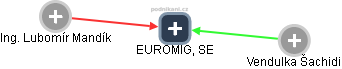 EUROMIG, SE - náhled vizuálního zobrazení vztahů obchodního rejstříku