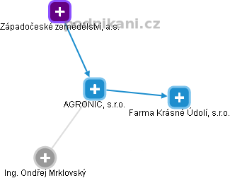 AGRONIC, s.r.o. - náhled vizuálního zobrazení vztahů obchodního rejstříku