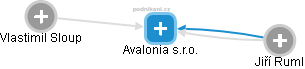 Avalonia s.r.o. - náhled vizuálního zobrazení vztahů obchodního rejstříku