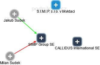 SIMIP Group SE - náhled vizuálního zobrazení vztahů obchodního rejstříku