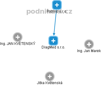 DiagMed s.r.o. - náhled vizuálního zobrazení vztahů obchodního rejstříku