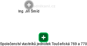 Společenství vlastníků jednotek Toušeňská 769 a 770 - náhled vizuálního zobrazení vztahů obchodního rejstříku