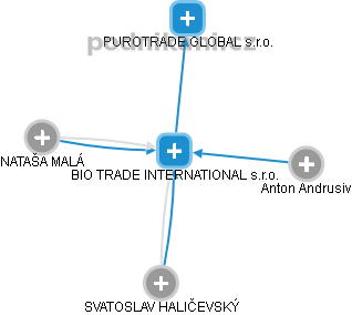 BIO TRADE INTERNATIONAL s.r.o. - náhled vizuálního zobrazení vztahů obchodního rejstříku