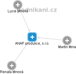 ANAP produkce, s.r.o. - náhled vizuálního zobrazení vztahů obchodního rejstříku