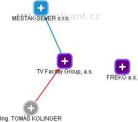 TV Facility Group, a.s. - náhled vizuálního zobrazení vztahů obchodního rejstříku