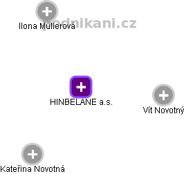 HINBELANE a.s. - náhled vizuálního zobrazení vztahů obchodního rejstříku