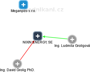 NIXIN ENERGY, SE - náhled vizuálního zobrazení vztahů obchodního rejstříku