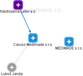 Caruso Medimade s.r.o. - náhled vizuálního zobrazení vztahů obchodního rejstříku