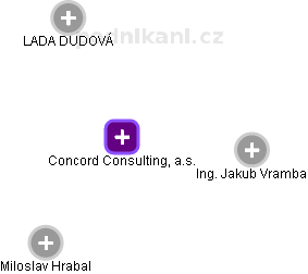 Concord Consulting, a.s. - náhled vizuálního zobrazení vztahů obchodního rejstříku