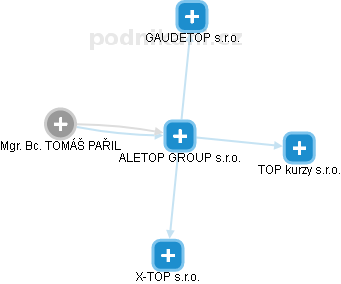 ALETOP GROUP s.r.o. - náhled vizuálního zobrazení vztahů obchodního rejstříku