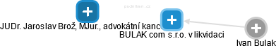 BULAK com s.r.o. v likvidaci - náhled vizuálního zobrazení vztahů obchodního rejstříku