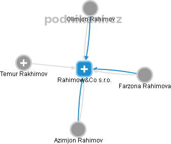 Rahimovy&Co s.r.o. - náhled vizuálního zobrazení vztahů obchodního rejstříku