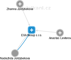 EXA Group s.r.o. - náhled vizuálního zobrazení vztahů obchodního rejstříku