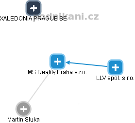 MS Reality Praha s.r.o. - náhled vizuálního zobrazení vztahů obchodního rejstříku