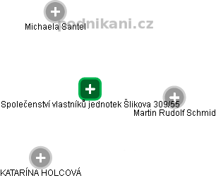 Společenství vlastníků jednotek Šlikova 309/55 - náhled vizuálního zobrazení vztahů obchodního rejstříku
