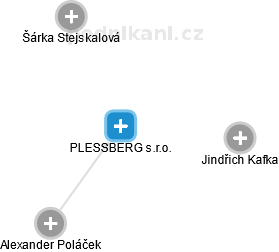 PLESSBERG s.r.o. - náhled vizuálního zobrazení vztahů obchodního rejstříku