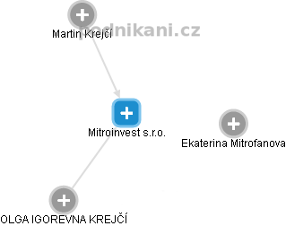 Mitroinvest s.r.o. - náhled vizuálního zobrazení vztahů obchodního rejstříku
