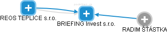 BRIEFING Invest s.r.o. - náhled vizuálního zobrazení vztahů obchodního rejstříku