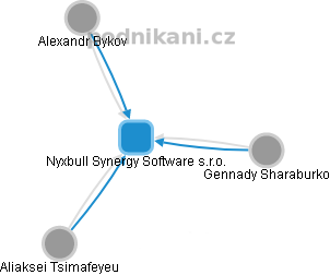Nyxbull Synergy Software s.r.o. - náhled vizuálního zobrazení vztahů obchodního rejstříku