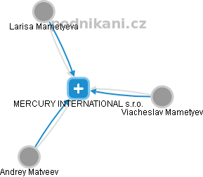 MERCURY INTERNATIONAL s.r.o. - náhled vizuálního zobrazení vztahů obchodního rejstříku