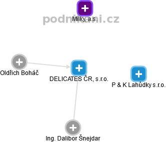 DELICATES ČR, s.r.o. - náhled vizuálního zobrazení vztahů obchodního rejstříku