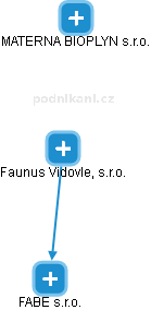 Faunus Vidovle, s.r.o. - náhled vizuálního zobrazení vztahů obchodního rejstříku