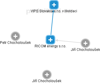 RICOM energy s.r.o. - náhled vizuálního zobrazení vztahů obchodního rejstříku