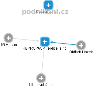 REPROPACK Teplice, s.r.o. - náhled vizuálního zobrazení vztahů obchodního rejstříku