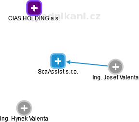 ScaAssist s.r.o. - náhled vizuálního zobrazení vztahů obchodního rejstříku