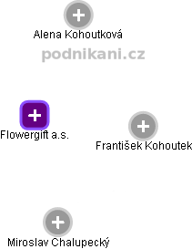Flowergift a.s. - náhled vizuálního zobrazení vztahů obchodního rejstříku