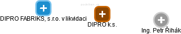 DIPRO k.s. - náhled vizuálního zobrazení vztahů obchodního rejstříku
