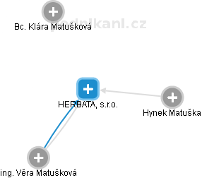 HERBATA, s.r.o. - náhled vizuálního zobrazení vztahů obchodního rejstříku