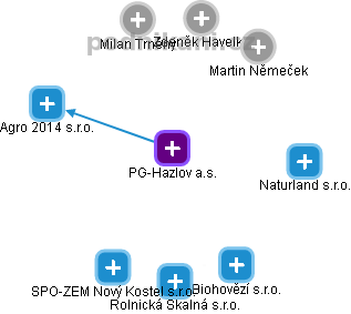 PG-Hazlov a.s. - náhled vizuálního zobrazení vztahů obchodního rejstříku