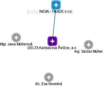 DELTA Kardašova Řečice, a.s. - náhled vizuálního zobrazení vztahů obchodního rejstříku