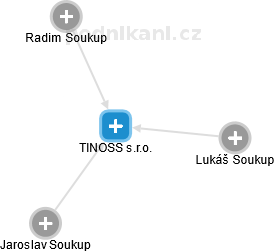 TINOSS s.r.o. - náhled vizuálního zobrazení vztahů obchodního rejstříku