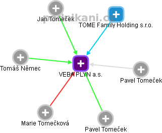 VEBA PLYN a.s. - náhled vizuálního zobrazení vztahů obchodního rejstříku