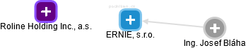 ERNIE, s.r.o. - náhled vizuálního zobrazení vztahů obchodního rejstříku