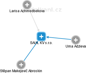 SAUL KV s.r.o. - náhled vizuálního zobrazení vztahů obchodního rejstříku