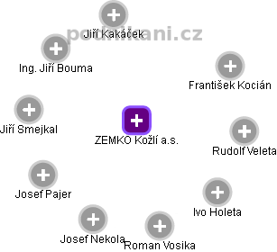 ZEMKO Kožlí a.s. - náhled vizuálního zobrazení vztahů obchodního rejstříku