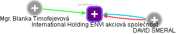 International Holding ENVI akciová společnost - náhled vizuálního zobrazení vztahů obchodního rejstříku