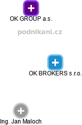 OK BROKERS s.r.o. - náhled vizuálního zobrazení vztahů obchodního rejstříku