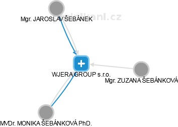 WJERA GROUP s.r.o. - náhled vizuálního zobrazení vztahů obchodního rejstříku
