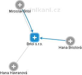 Briol s.r.o. - náhled vizuálního zobrazení vztahů obchodního rejstříku