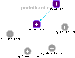 Doubravická, a.s. - náhled vizuálního zobrazení vztahů obchodního rejstříku
