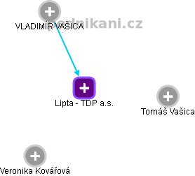 Lipta - TDP a.s. - náhled vizuálního zobrazení vztahů obchodního rejstříku