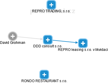 DDD consult s.r.o. - náhled vizuálního zobrazení vztahů obchodního rejstříku