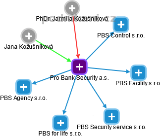 Pro Bank Security a.s. - náhled vizuálního zobrazení vztahů obchodního rejstříku