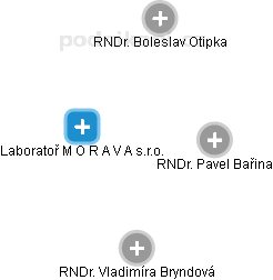 Laboratoř M O R A V A s.r.o. - náhled vizuálního zobrazení vztahů obchodního rejstříku